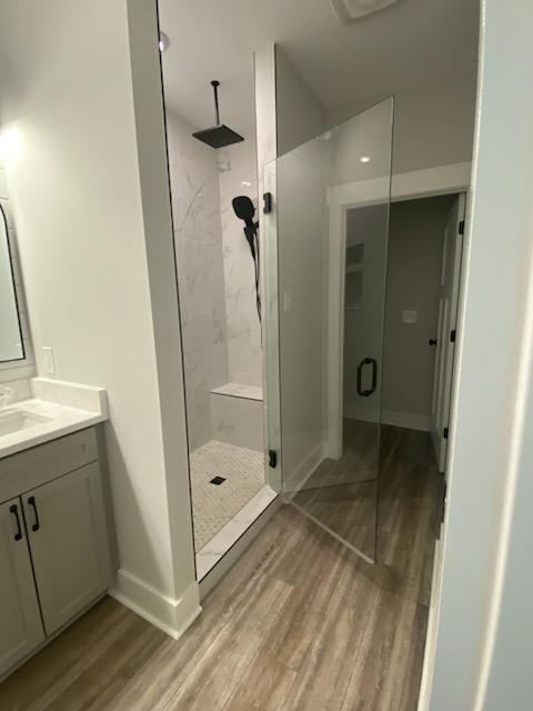 Custom glass shower enclosure installed by Battlefield Glass