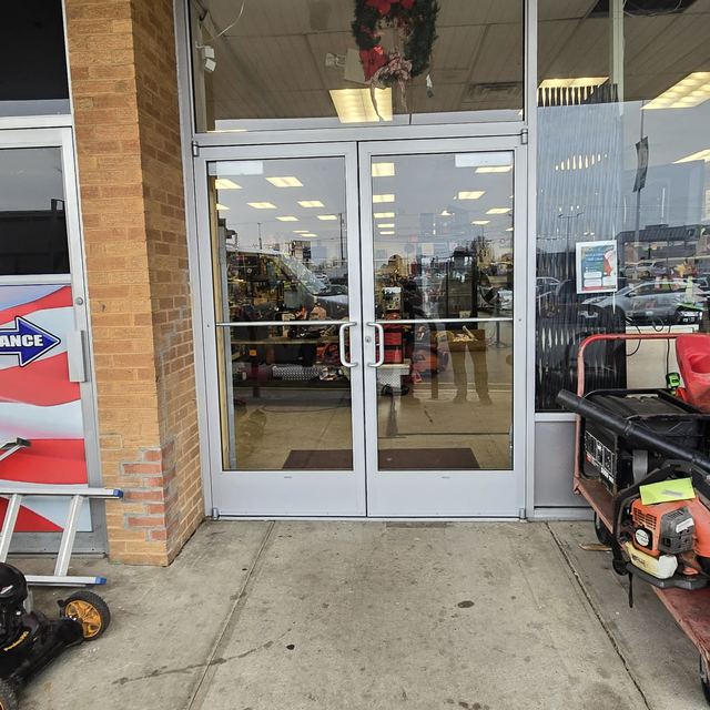 Commercial storefront glass and door work by Battlefield Glass